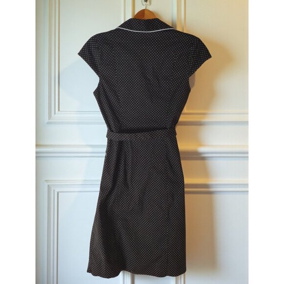 HeartSoul Black Polka Dot Shirt Dress–Size 5–Retro Pinup Vibe w/ Belt & Piping - Picture 5 of 11
